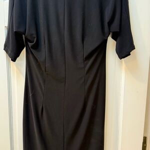 Last Tango black dress  with gathered sides and front with slip underneath